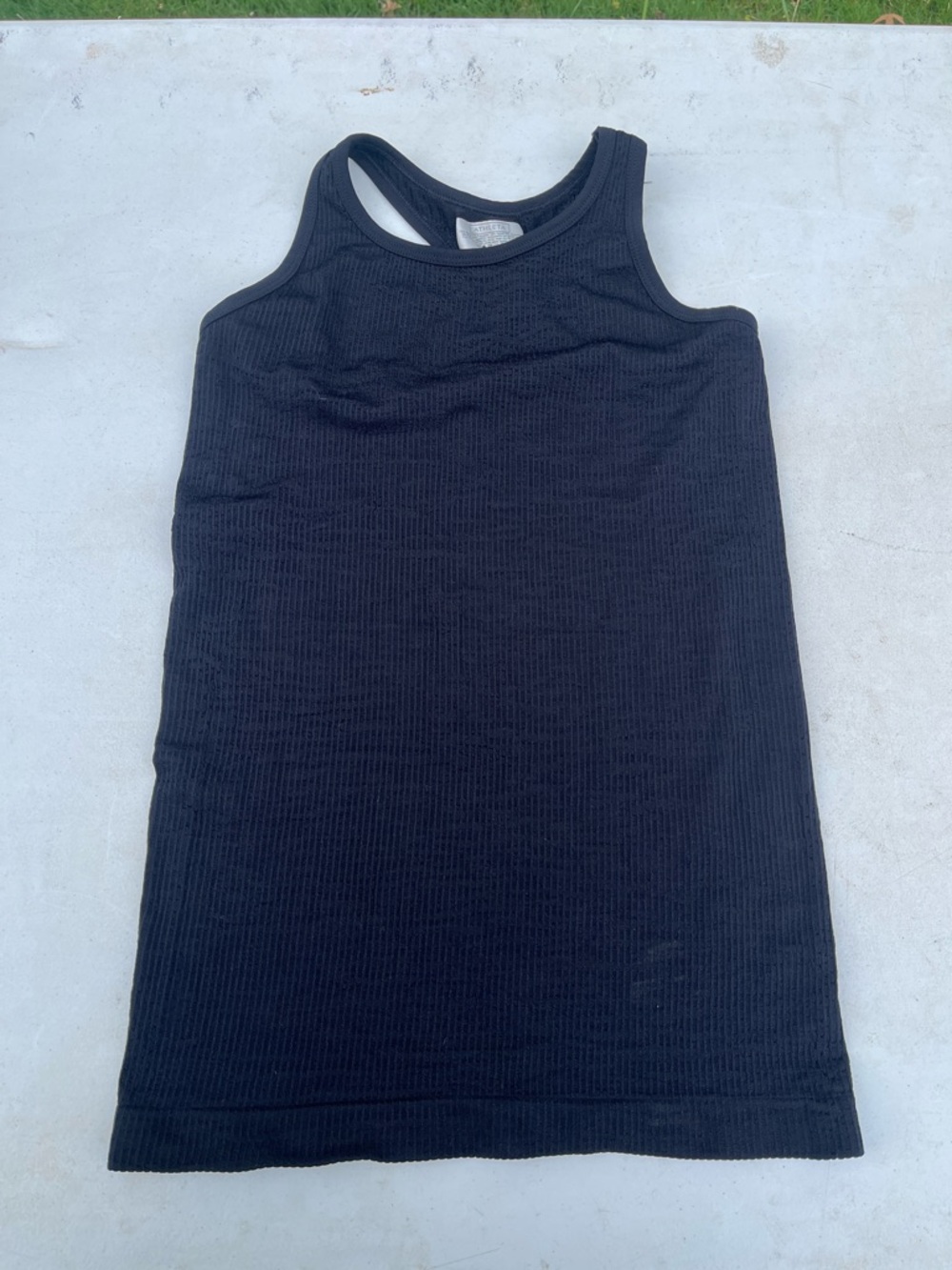 Athleta Black Ribbed Racerback Tank Top